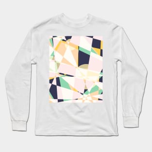 Broken moons, geometric outer space abstract illustration in soft colors Long Sleeve T-Shirt